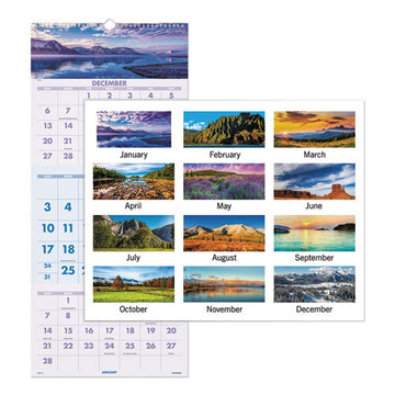 AT-A-GLANCE® Scenic Three-month Wall Calendar, Scenic Landscape Photography, 12 X 27, White Sheets, 14-month (dec To Jan): 2021 To 2023 freeshipping - TVN Wholesale